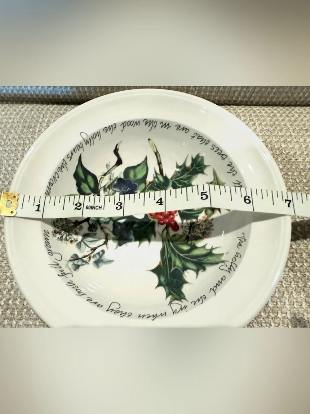 Portmeirion Vtg Holiday Holly Pattern Bowl,Made in Britain—1995